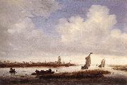 RUYSDAEL, Salomon van View of Deventer Seen from the North-West af Spain oil painting reproduction